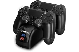 Beastron Dual USB Charger Station Dock for Sony PS4 Controller, Dual Charging Back Stand Docking Station with LED Light Indicator, Compatible with Playstation 4 PS4, Black