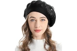 ZLYC Womens French Beret hat, Reversible Solid Color Mosaic Warm Beret Cap for Girls