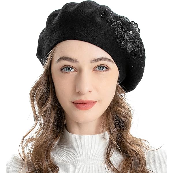 ZLYC French Beret hat, Reversible Solid Color Knit Warm 