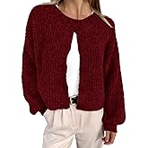 BTFBM Cardigan Sweaters for Women Fall 2026 Long Sleeve Button Down Soft Loose Chunky Knit Outwear Cropped Winter Coats