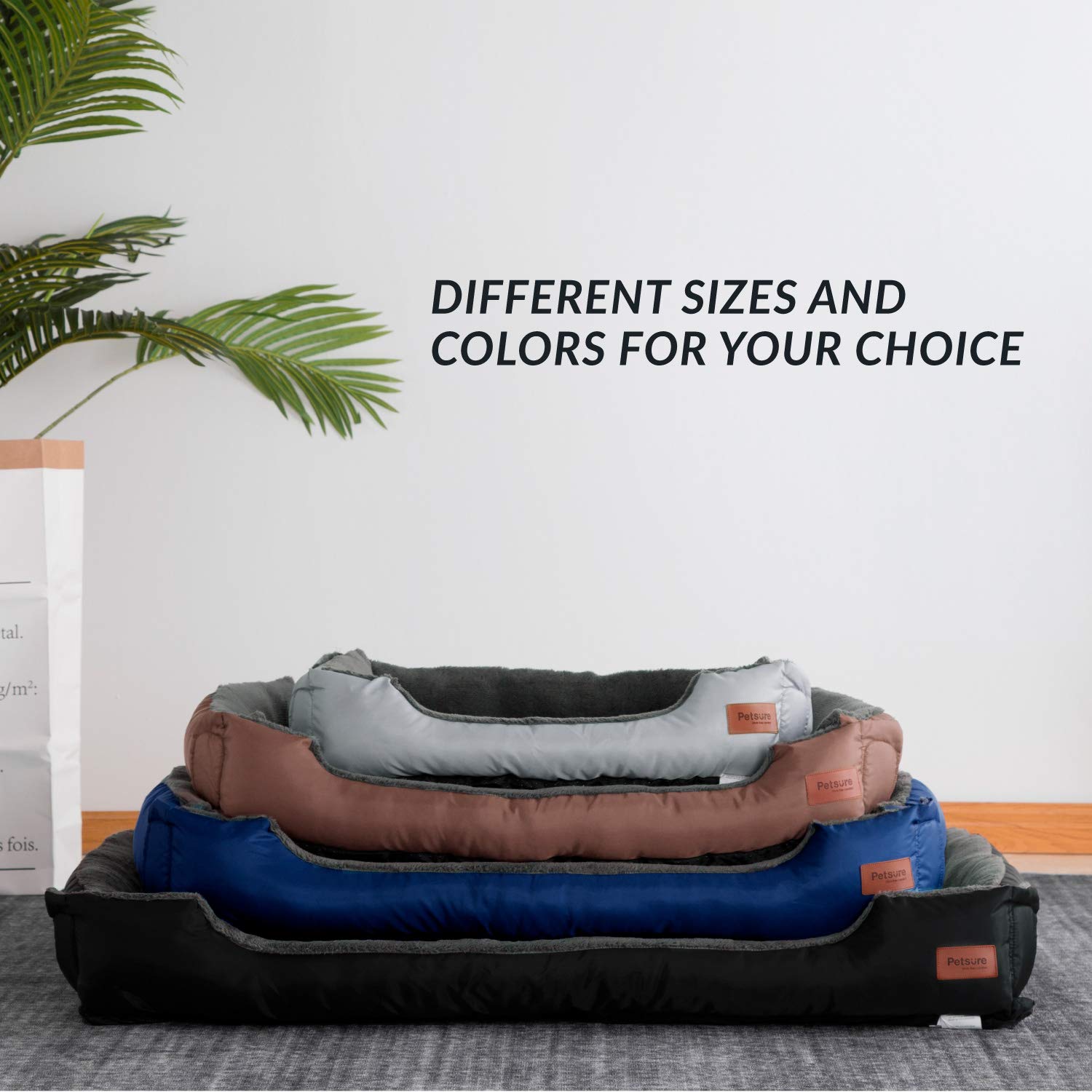 BEDSURE Lit pour Chien Extra Large L Lits Lavables pour Chien de Taille Moyenne à Grande Taille Literie pour Animaux de Compagnie Animalerie Noir L(60x40x16cm)