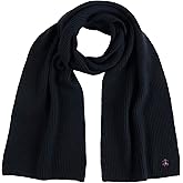 Brooks Brothers Signature Wool and Cashmere Ribbed Knit Scarf for Men - Men's Luxury Winter Scarf, 68-inches x 10-inches