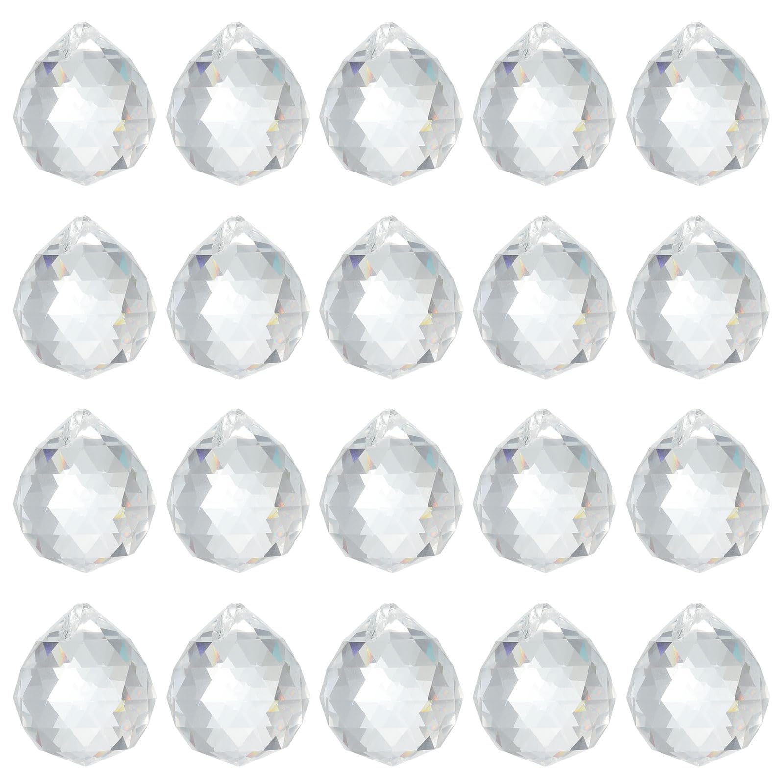 PATIKIL Crystal Ball, 20 Pcs Catcher Rainbow Pendants Maker Hanging Crystals Chandelier Prisms for Windows, for Home, Office, Garden Decoration, Light
