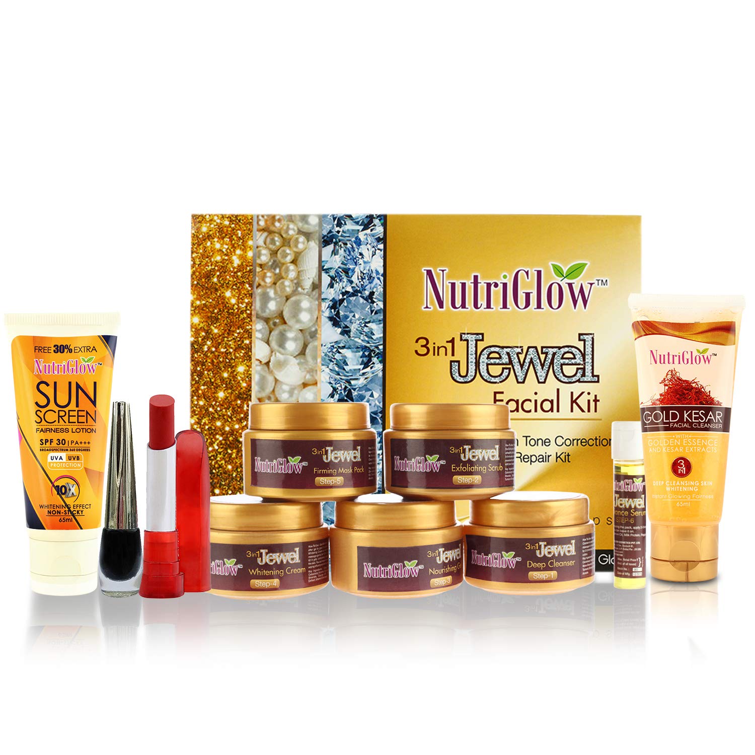 nutriglow platinum diamond gold facial kit