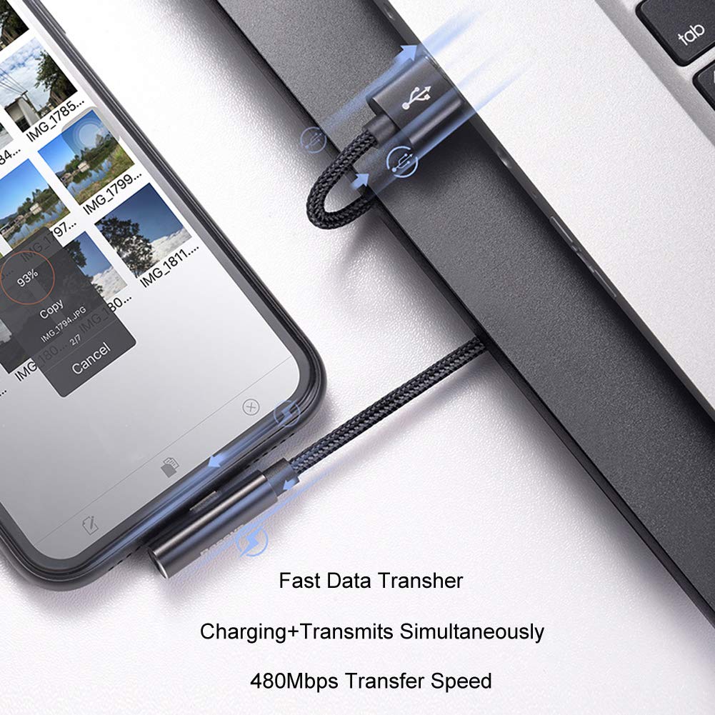 Twinkk 2 in 1 Audio&Charge Headphone Jack Adapter Charging Cable Cord Dongle Compatible with iPhone Xs Max/XS/XR/X/8/7 and More Compatible with iOS 10.3/12 or Later(Black)