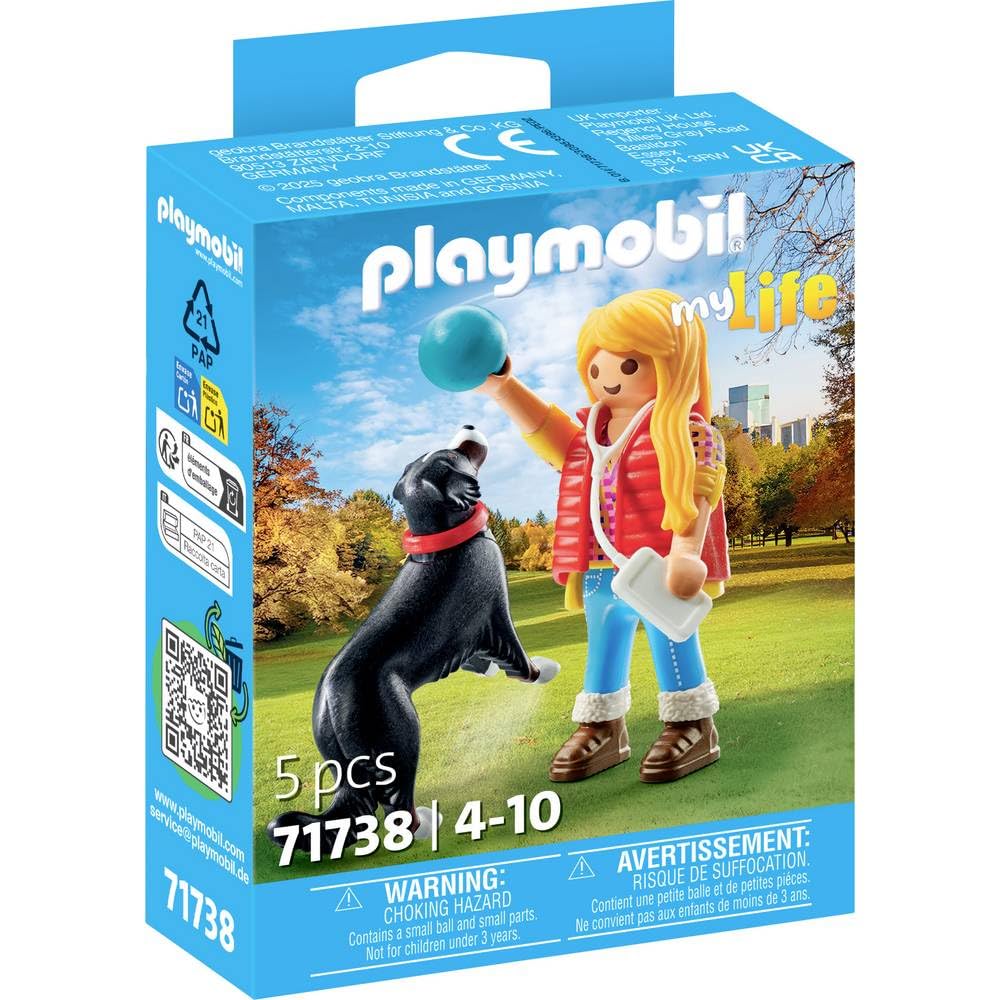 Playmobil 71738 Girl with Mountain Dog – Young Figure & Large Breed Companion for Imaginative Play