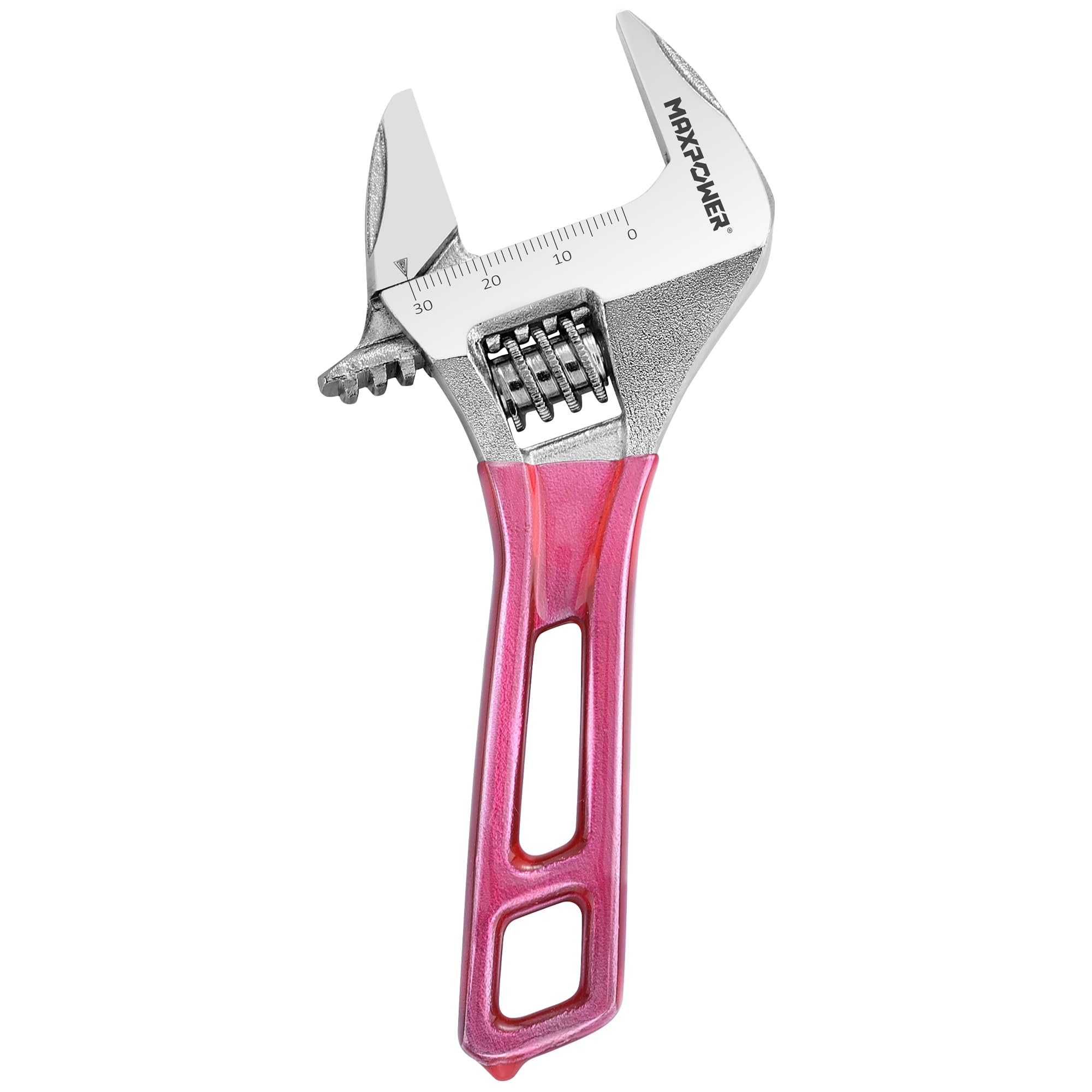 MAXPOWER 200mm/8-Inch Adjustable Spanner, Wide Jaw Large Opening with MAX. Opening 30mm, Ergonomic Grip