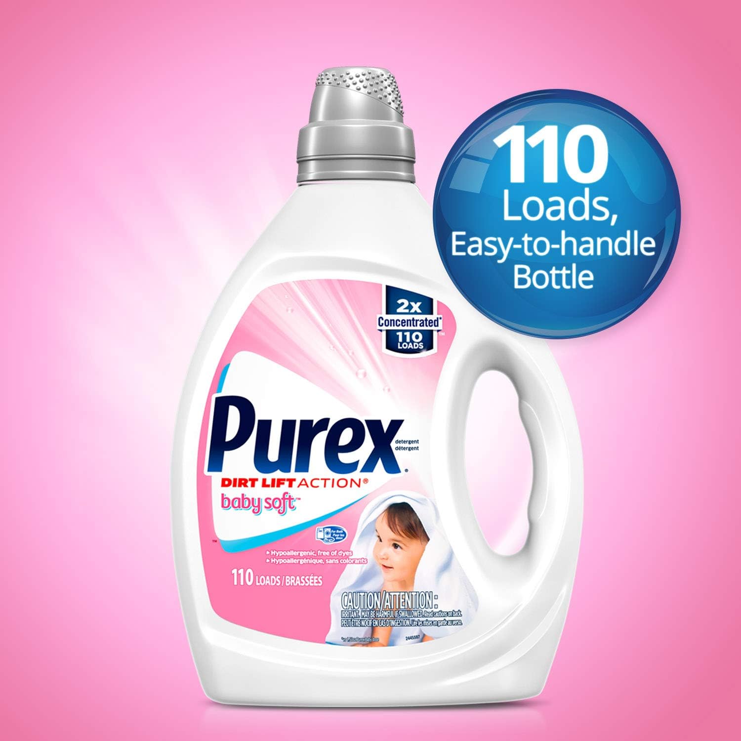 Purex Liquid Laundry Detergent Baby Soft 2x Concentrated 2 Count 220 Total Loads