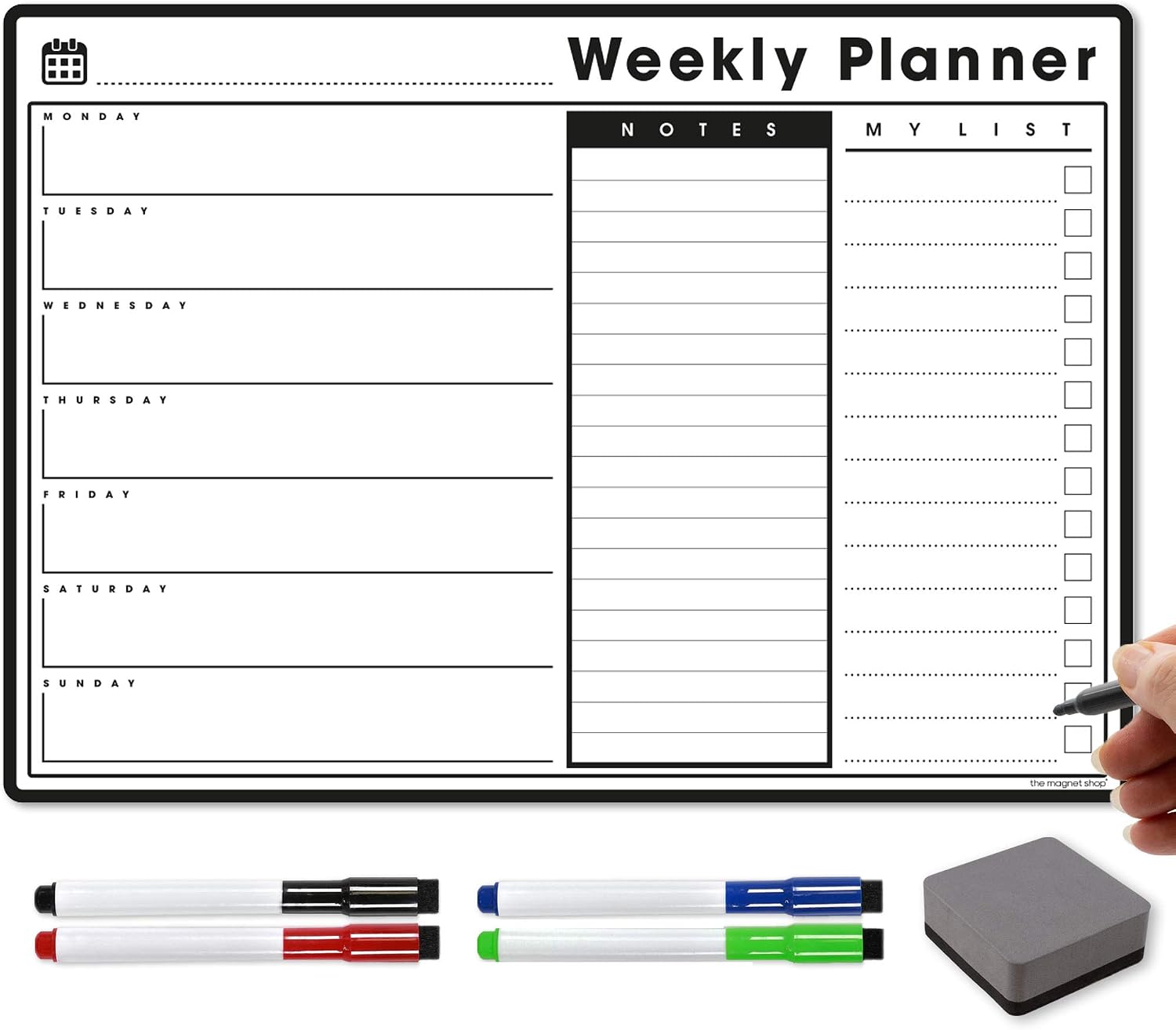 TMS A3 Weekly Planner Whiteboard, A3 - Style 1