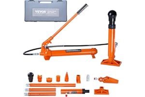 VEVOR Porta Power Kit, 12 Ton Load, Portable Hydraulic Jack with 4.6 ft Extended Oil Hose, Long Handle Design, Auto Body Frame Repair Kit with Portable Storage Case for Car Repair, Truck, Farm