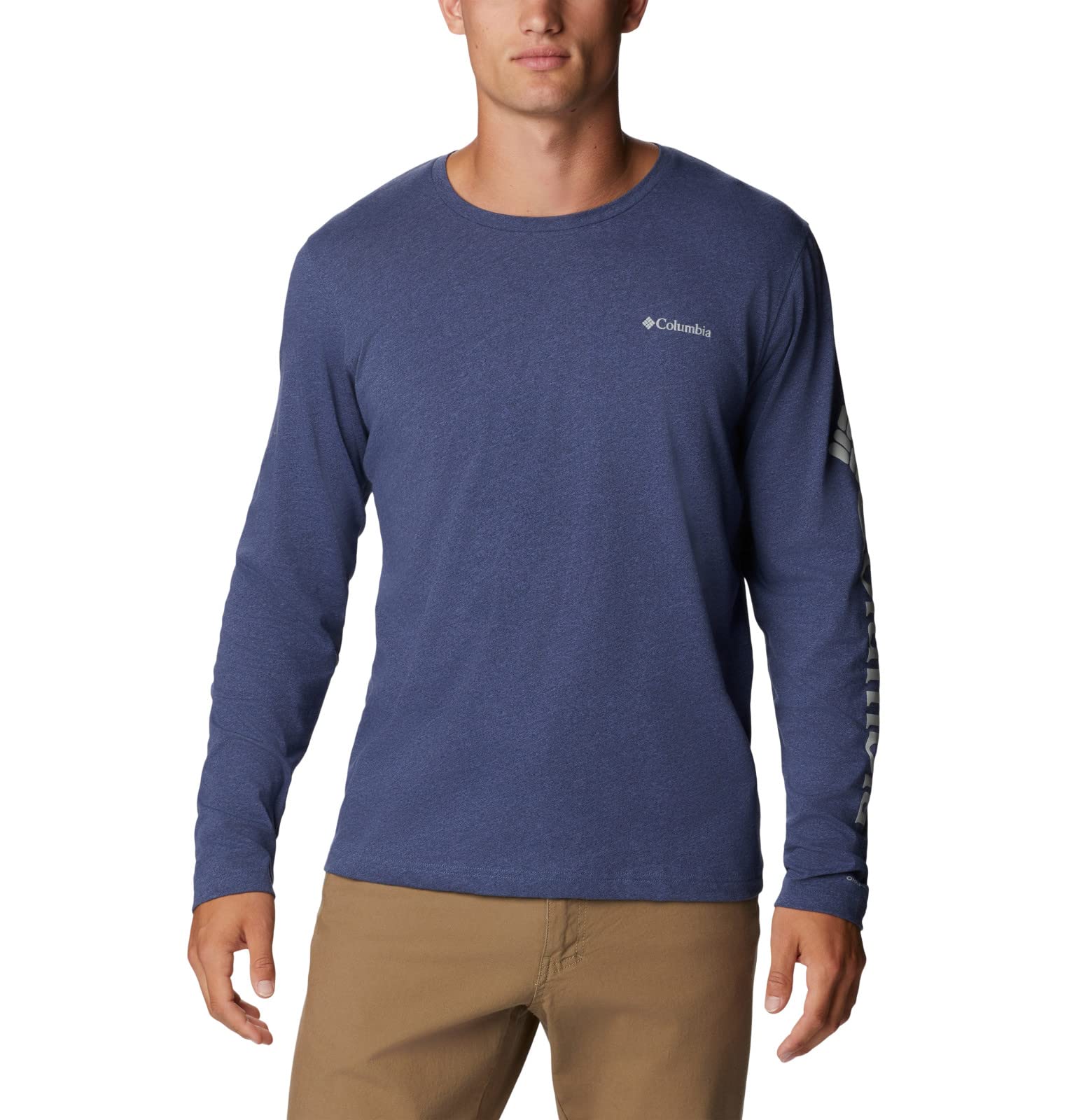Columbia Men’s Thistletown Hills Long Sleeve Logo Tee, Dark Mountain Heather, 3X Tall