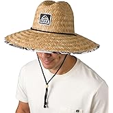 REEF Men's Wide Brim Straw Hat with Chin Strap