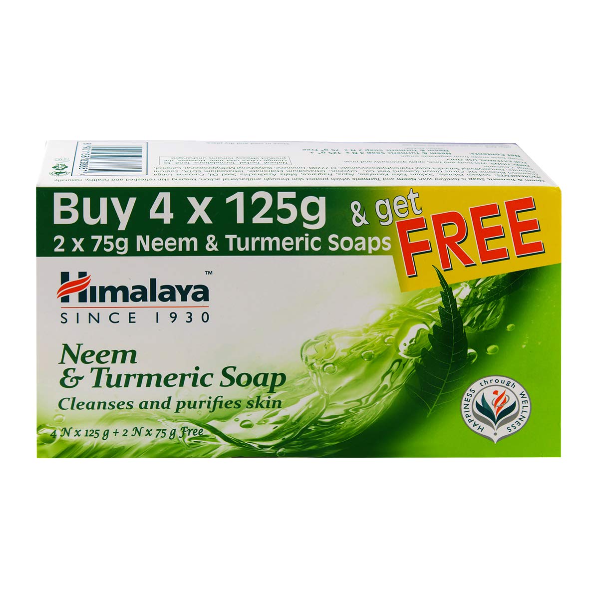 Himalaya Neem & Turmeric Soap 125g (Pack of 4) + Pack of 2 of 75g Free Amazon.in Amazon Pantry