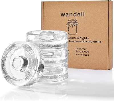 wandeli 4 Pack Glass Fermentation Weights for Wide Mouth Mason Jars