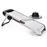 OXO Steel Chef's Mandoline Slicer 2.0 | Adustable dial with 21 Cut Settings, Straight &amp; Serrated Blades, Food Holder Included, Ideal for Precise Slicing, Julienne