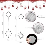 Jsdoin LED Christmas Window Light 2pc Stars with Timer Warm White Curtain Lights view 2