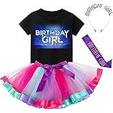Tutu and Sian Birthday Girl Outfit: T-Shirt, Tutu Skirt, Satin Sash, Crown