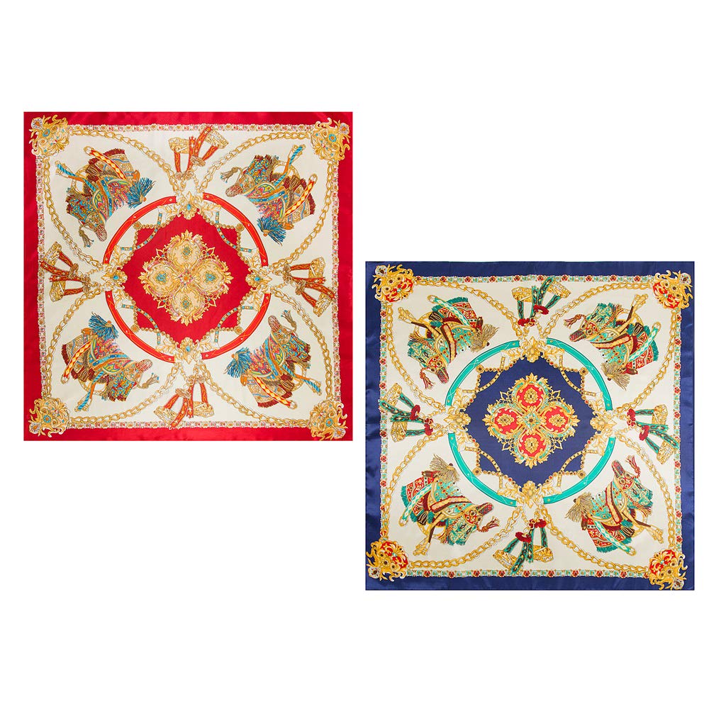 2 PCS Silk Scarfs for Women Hair, Headscarf Satin Square Scarf for Hair Sleeping 35 x 35 inches 2 PCS Silk Scarfs for Women Hair, Headscarf Satin Square Scarf for Hair Sleeping 35 x 35 inches