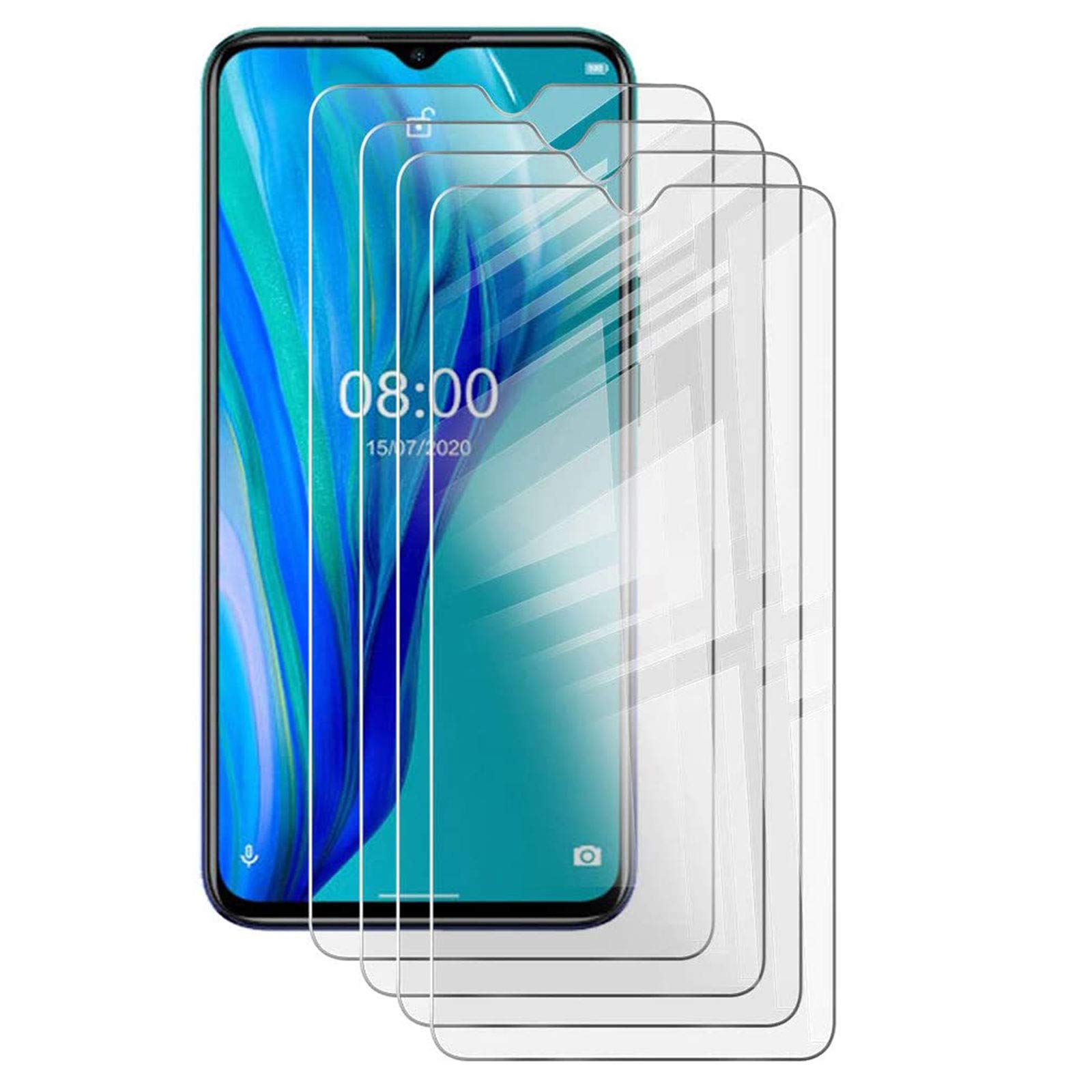 HHUAN Tempered Glass Screen Protector for Ulefone Note 9P (6.52 Inches) [Pack of 4] 9H Hardness Tempered Glass Screen Protector Tempered Glass Film Film