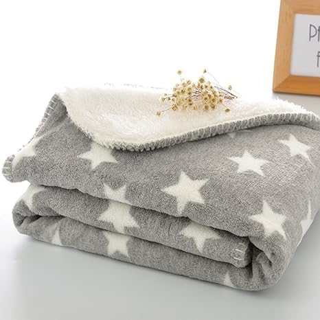 Amazon ブランケット 子供用 毛布 かわいい 星柄 ひざかけ 柔らか 暖かい 軽量 春 夏用 洗濯可能 グレー100 150 ブランケット 毛布 オンライン通販