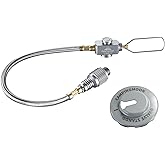 camping moon 9.8-inch Multi-Function Gas Hose for EN417 Lindal Valve Screw-on Type Canister and Device Z21-25