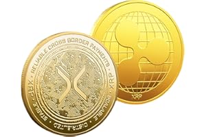DRDSNLVSI Gold-Plated Ripple XRP Coin – XRP Ripple Physical Crypto Coin – Commemorative Cryptocurrency Collectible – Hobby Gift for Crypto Enthusiasts (XRP1PCS)