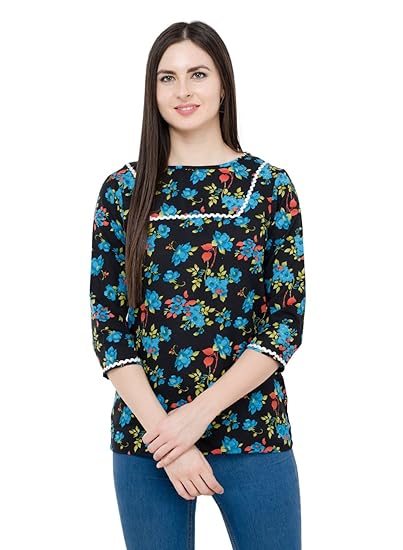 Women's Crepe Multi-Coloured Casual Top