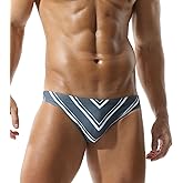 Mens Sexy Bikini Swimwear Camouflage Triangle Swim Trunks for Men 2" Stylish Swim Briefs
