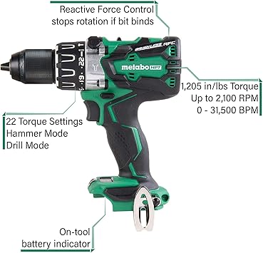 Metabo HPT DV18DBL2Q4 Power Hammer Drills product image 2