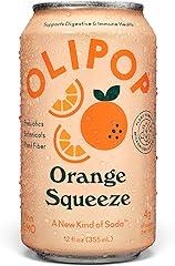 OLIPOP - Orange Squeeze Sparkling Tonic, Healthy Soda, Prebiotic Soft Drink, Aids Digestive Health & Immune Health, With Vita