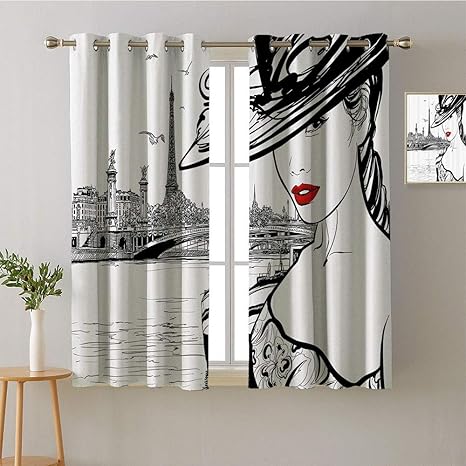 Amazon Com Homecoco Curtain For Kitchen Window Grommets Top