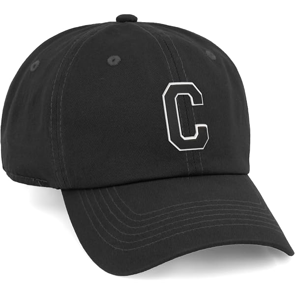 Custom Hat A to Z Initial Letters Classic Baseball Cap, Black Hat