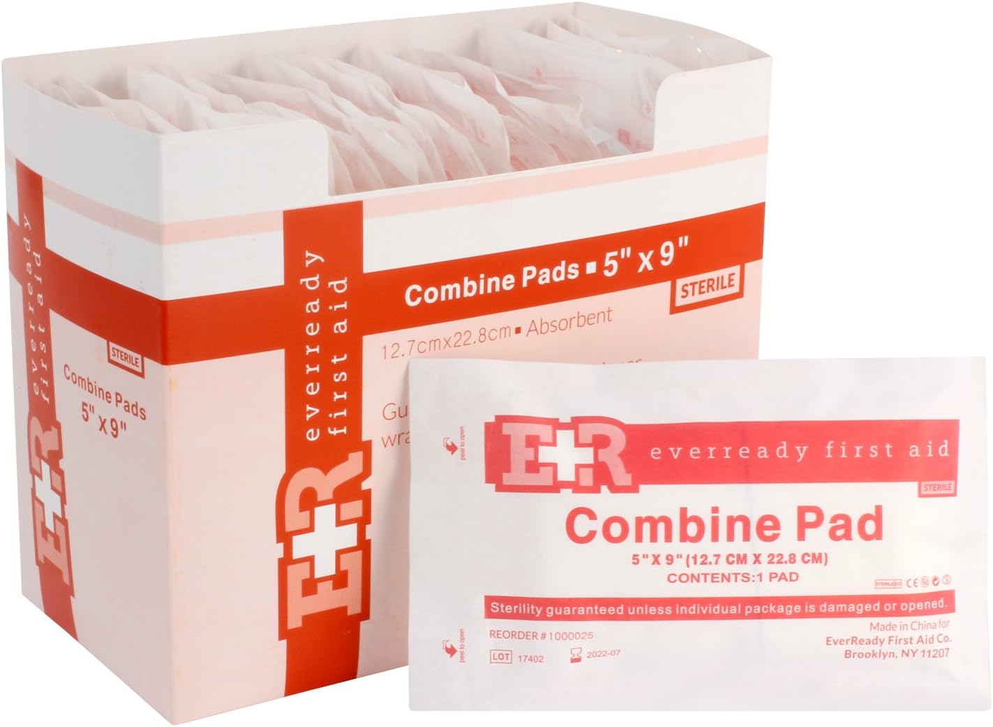 Ever Ready First Aid 5" x 9" Sterile Combine (ABD) Pads - 20 Pack: Health & Personal Care