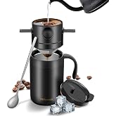 MACIFECI 16oz Camping Coffee Maker Pour Over Coffee Maker Camping Coffee Pot Portable Coffee Maker for Travel Camping Offices Backpacking Outdoor (Black)