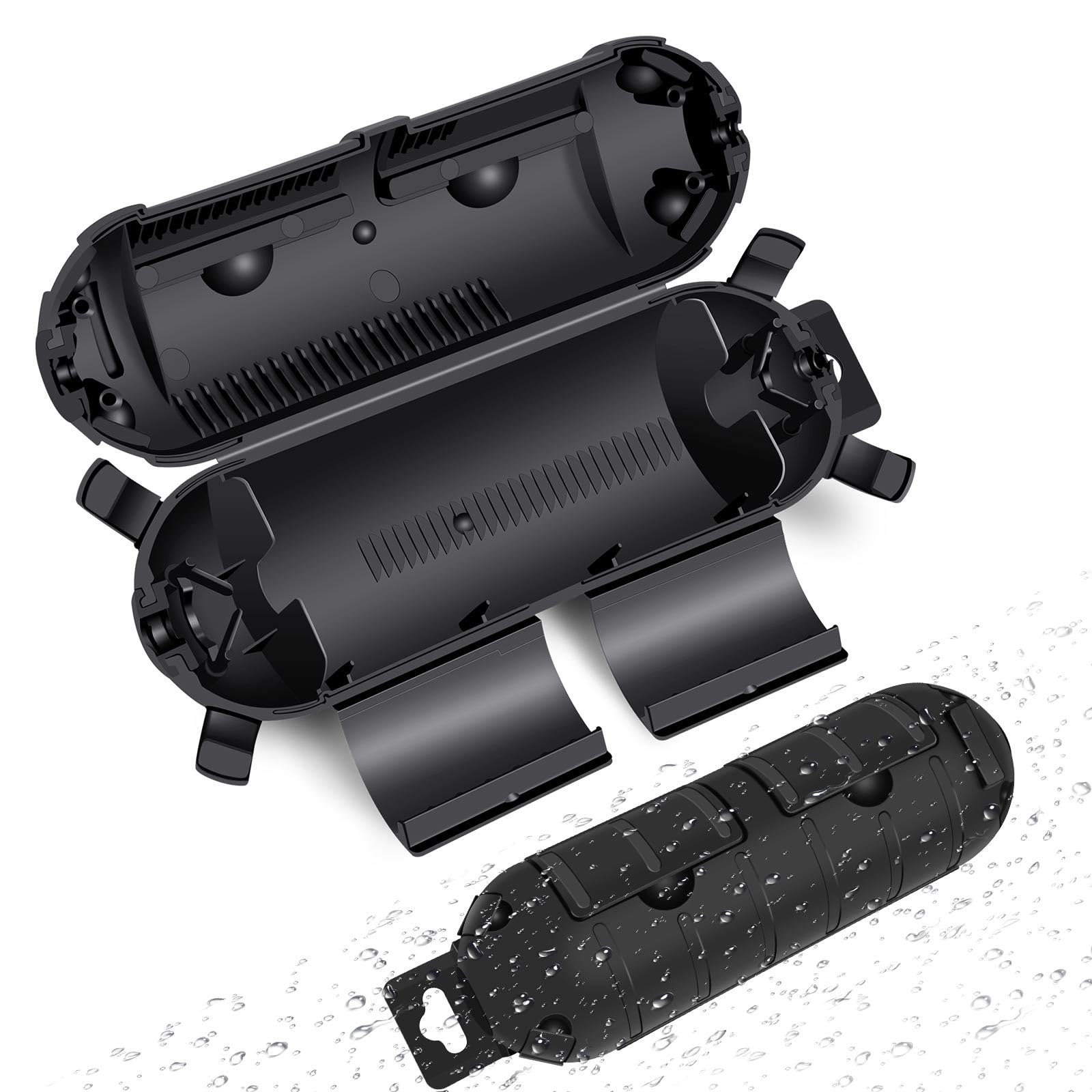NineLeaf 2 Pack Outdoor Verlängerungskabel Abdeckung Wasserdicht Wetterfest Elektrische Anschlussbox für AWG 12/14/16/18 Kabel Schützen Außensteckdose Stecker Steckdose Weihnachten Urlaub Dekoration