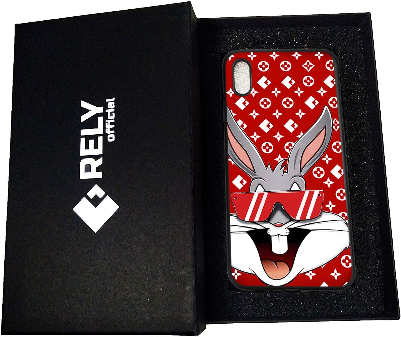 Luxury Red Bunny Hard PC Protective Cover Case with Gift Phone Holder and Screen Protective Glass Compatible with iPhone (iPhone 7 iPhone 8)