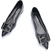 C.Paravano Women's Flats | Pointed Toe Ballet Shoes | Work Shoes for Women | Comfortable Flats(Size 7.5, Black)