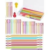 UOOU 67 Pcs Yarn Needles, 5 Sizes Plastic Needles Big Eye Darning Needle | Plastic Needles for Yarn, Yarn Needles Large Eye for Crochet Knitting, Weaving and Sewing