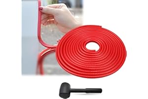 FUGUANG Car Door Edge Guards Red, 32.8Ft(10M) Car Door Edge Protector Rubber U Shape Edge Trim Universal Fit for Jeep Trucks Offroad SUV All Vehicles with Rubber Mallet(Red 32.8FT)