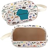 FEELMEM Wisconsin Travel Zipper Clear Makeup Bag Vacation Lover Gift Wisconsin Vacation Merchandise Camper Gift (beige)