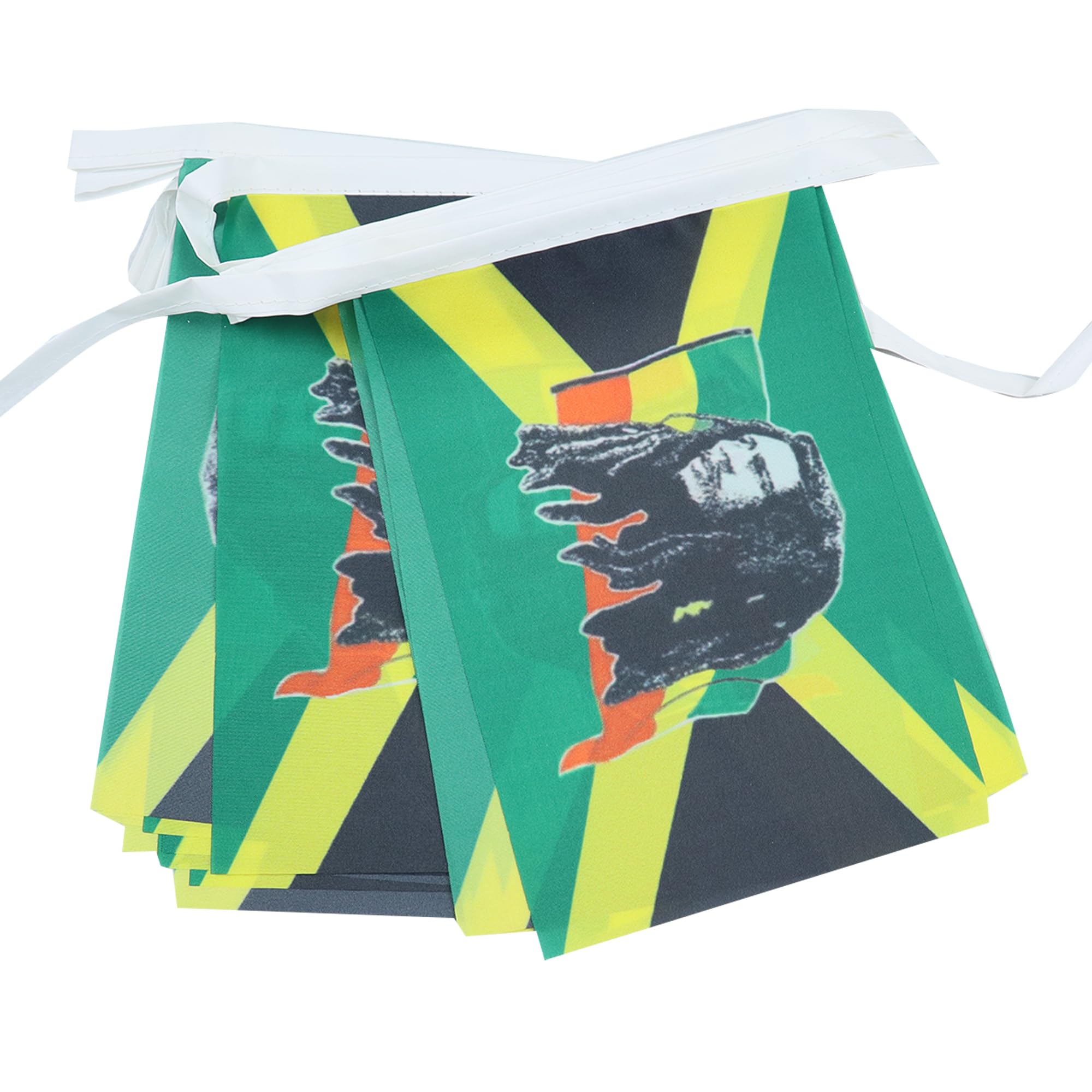 Guirlande 20 Drapeaux Bob Marley en Polyester, 21cm x 15cm