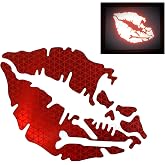 customTAYLOR33 High Intensity Reflective Vinyl Death Kiss Skull Crossbones Lips Decal Bumper Sticker - Cars, Motorcycles, Helmets, Wind Screens, laptops, cellphones, (Red, 3 inch Wide, Pair)