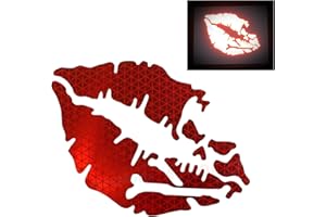 customTAYLOR33 High Intensity Reflective Vinyl Death Kiss Skull Crossbones Lips Decal Bumper Sticker - Cars, Motorcycles, Helmets, Wind Screens, laptops, cellphones, (Red, 3 inch Wide, Pair)