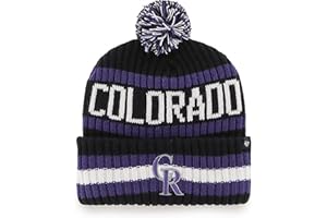 47 Colorado Rockies Hat Mens Womens Bering Cuff Knit Stretch Fit Black Team Color Logo Beanie