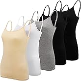BQTQ 5 Pcs Women's Camisole Tank Top Undershirt Spaghetti Strap Basic Camisoles