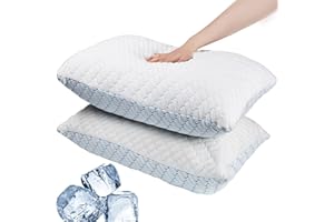 Memory Foam Pillows King Size Set of 2,Adjustable Cooling Pillow for Side Back Stomach Sleepers with Washable Removable Cover