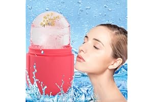 CHEFENSTY Ice Roller Mold-Ice Roller for Face and Eye，Beauty Cube Brighten Skin &Enhance Natural Glow &Remove Fine Lines，Facial Beauty Ice Roller Skin Care Tools (Oval, pink)
