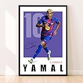 Yamal Poster, Famous Soccer Player Posters, Lamine Yamal Posters For Boys Bedroom, Soccer Wall Art, Gift for Fan Football, Lamine Yamal Wall Art, Living Room Sport Room Gift for Fan Football - 12x18 Inches