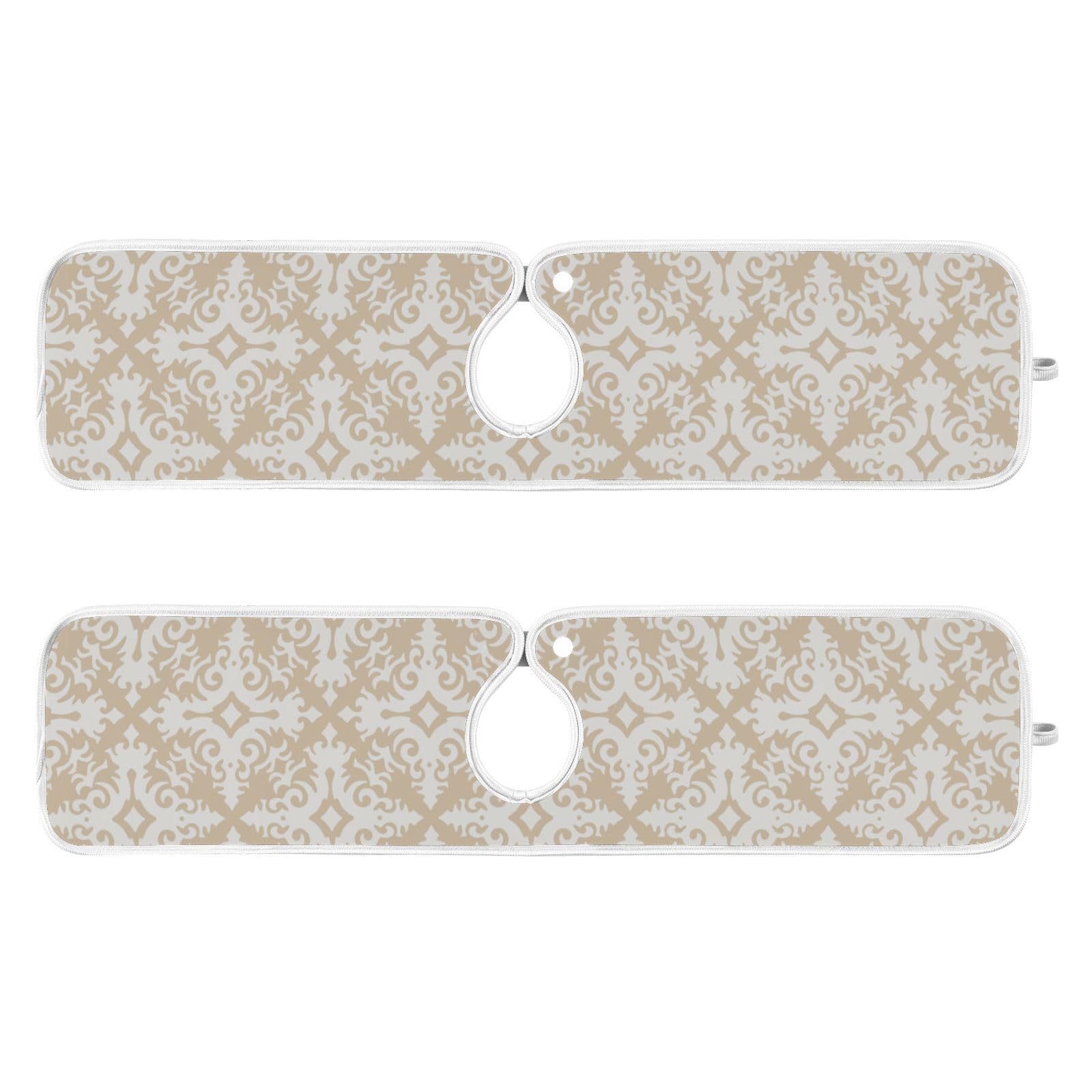 Photo 1 of Eyanle 2 PCS Kitchen Sink Splash Guard 23.6 Inch Faucet Mat for Kitchen Sink Bathroom Sink Faucet Absorbing Drip Drain Mat Pad Microfiber Soft Washable Retro Beige