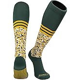 Mk Socks Digital Camo Stripe Green Gold Knee-High Long Sports Socks (M)